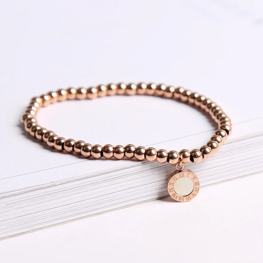 YUN RUO модный браслет цвета розового золота с римскими цифрами двухсторонний