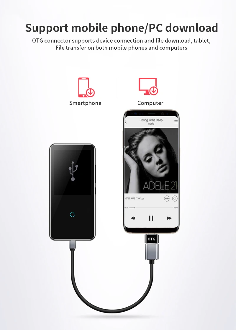 Mahdi M600 MP3 плеер Bluetooth HiFi 2,4 дюймов сенсорный экран видео плеер беспроводной портативный спортивный MP3 8 Гб Встроенный динамик fm-радио