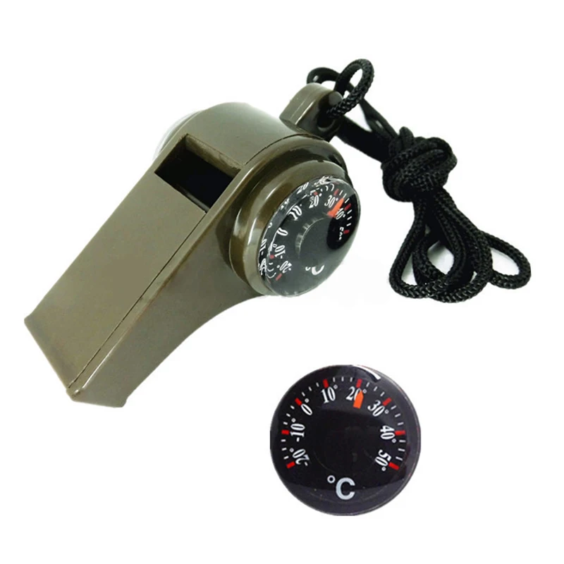 Трехв-1 свисток с компасом и термометром многоцелевой на открытом воздухе