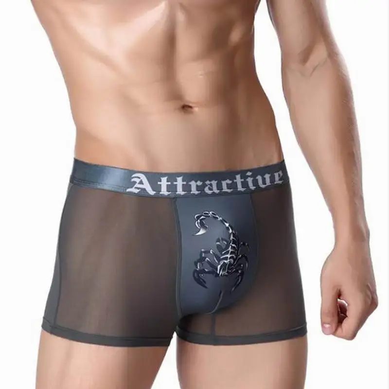 Мужские сексуальные шелковые Дышащие Боксеры Горячая Распродажа нижнее белье со