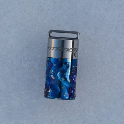 Синий Titanium Pillbox уличный водонепроницаемый ящик мини аварийная капсула коробка EDC - Цвет: Синий