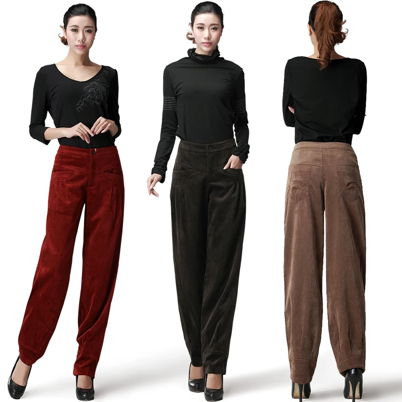 

2020 autumn and winter new loose loose velvet pants high waist large size pants casual trousers