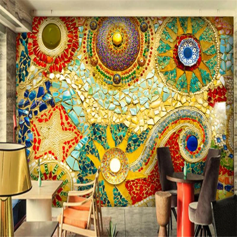 Обои для гостиной behang на заказ Высокая шелковая ткань модная богемная