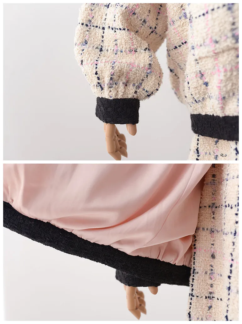 Женское твидовое пальто в клетку модное милое Свободное весна 2019 A080|Женские