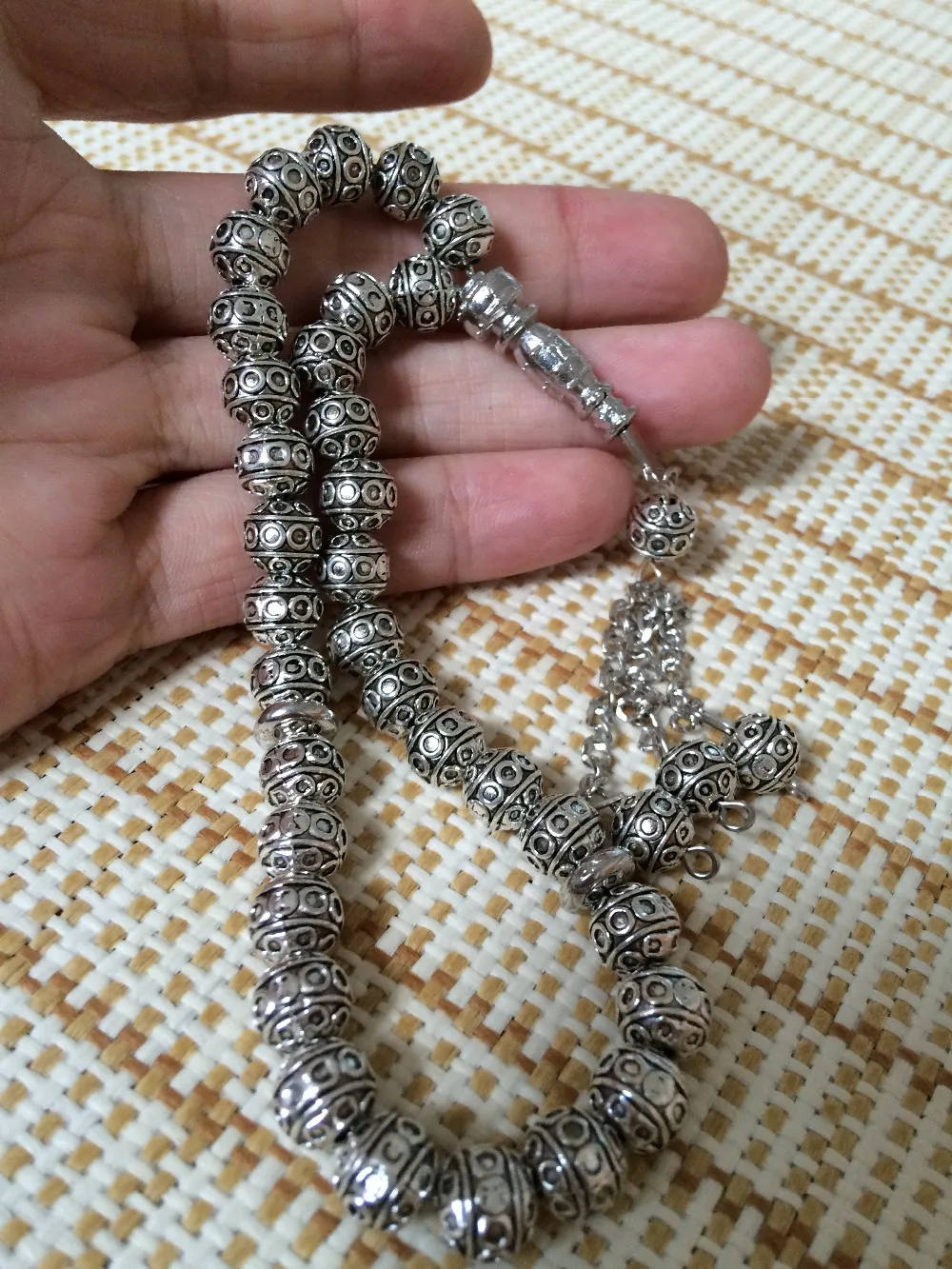 2PC/LOT islam gift anti-silver color plating 33 Muslim tasbih Beads Islamic Prayer Rosary misbaha tesbih masbaha | Дом и сад