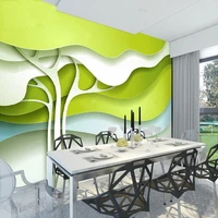 custom any size 3d photo wallpaper modern design green abstract trees mural living room bedroom tv background wall paper rolls