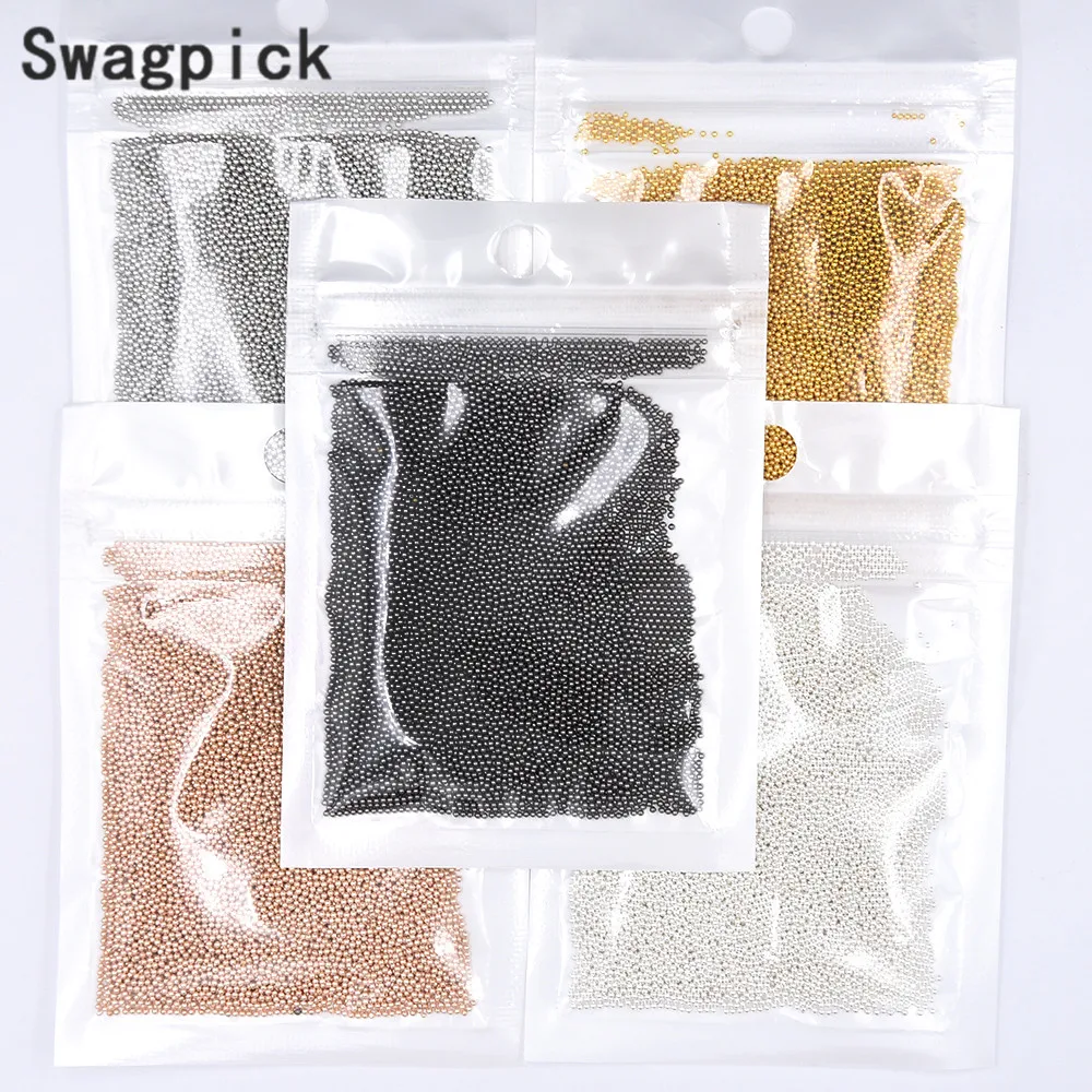 3D микро металлические бусины SWAGPICK 50 г черные розовые золотые икры Стразы для