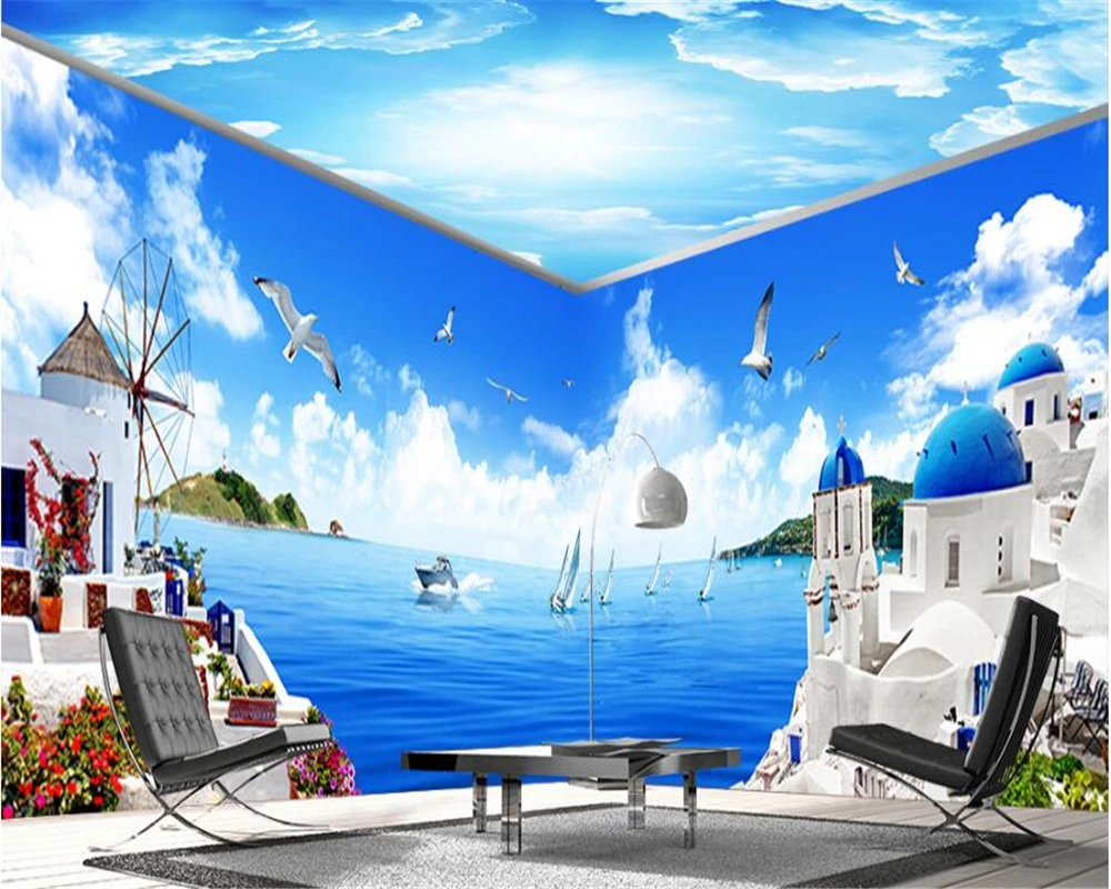 Модные Соблазнительные водостойкие 3d обои в средиземноморском стиле на весь дом