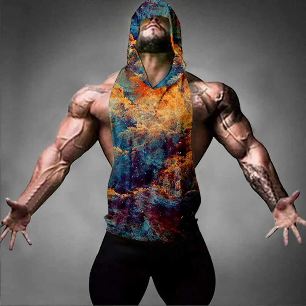 MUSCLE ALIVE, мужские толстовки для спортзала, бодибилдинга, майка для занятия фитнесом, спандекс, спортивная одежда, мужская одежда, худи без рукавов, толстовки