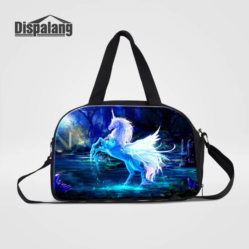 

Dispalang Lifelike Unicorn Travel Bags Unisex Duffle Bag With Shoes Pocket For Traveling Women Men Casual Outdoors Weekend Bags