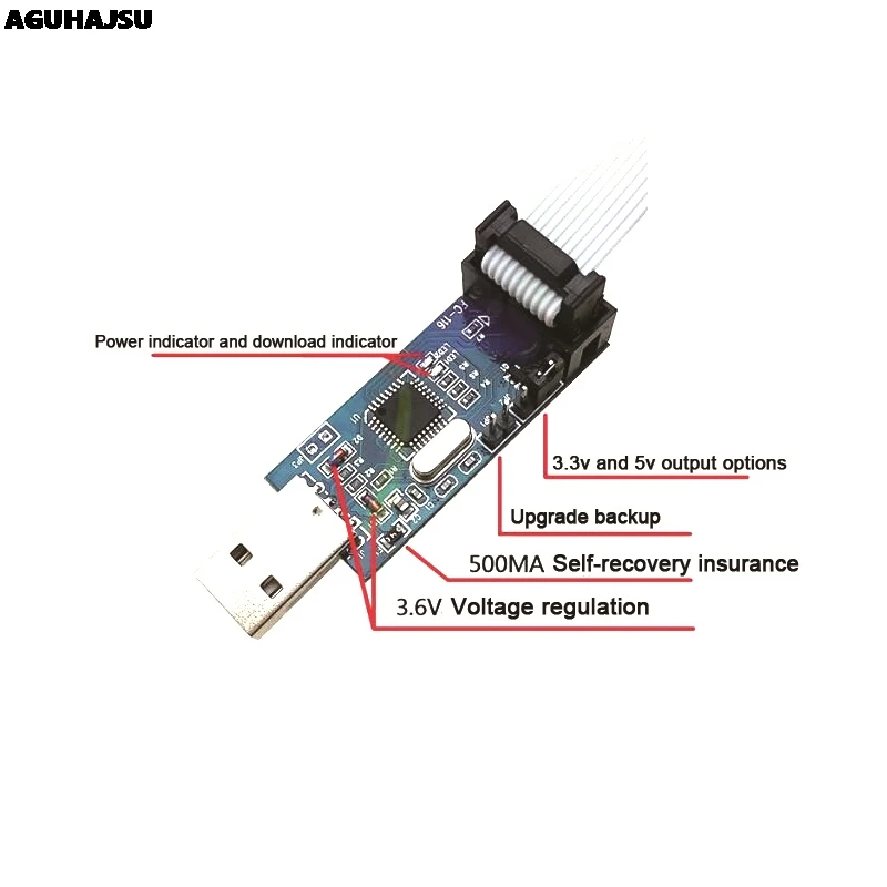 Плата адаптера 10 контактов на 6 + USBASP USBISP AVR программатор USB ATMEGA8 ATMEGA128 ATtiny/CAN/PWM