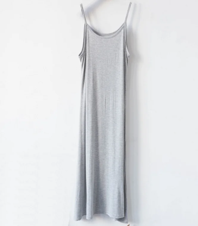 Длинные платья на бретельках из модала хлопковое платье без рукавов для дома