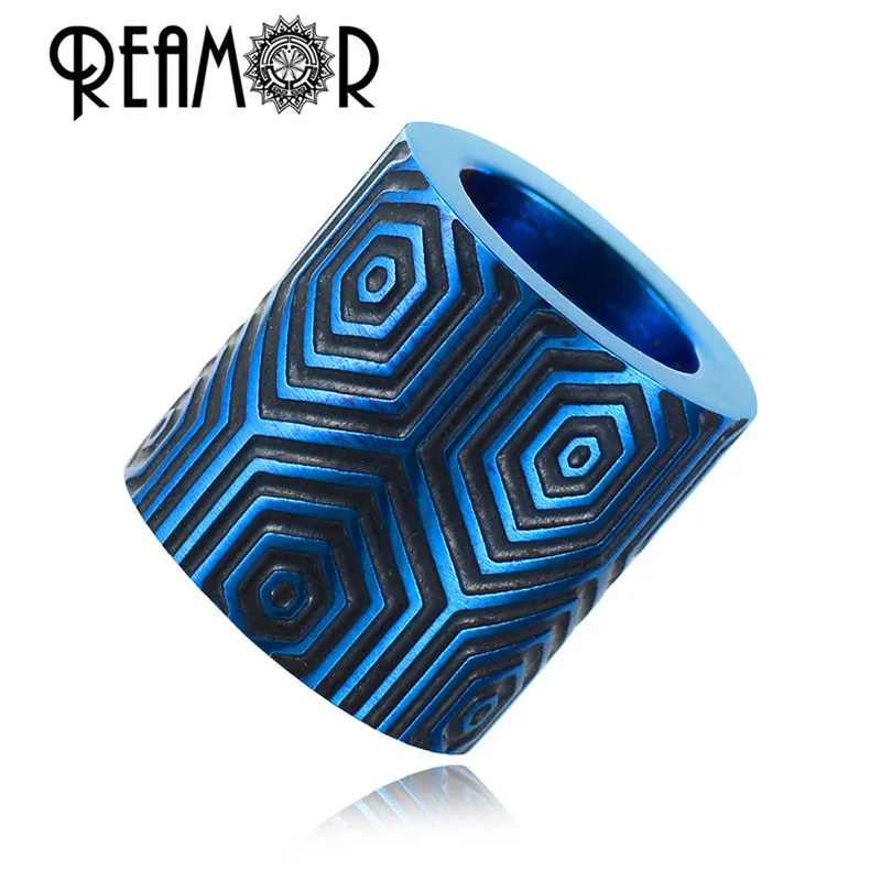 Blue REAMOR 5 шт. цветные бусины из нержавеющей стали ручной работы металлические ювелирные аксессуары в виде бусин для изготовления браслетов и браслетов - Цвет: Blue