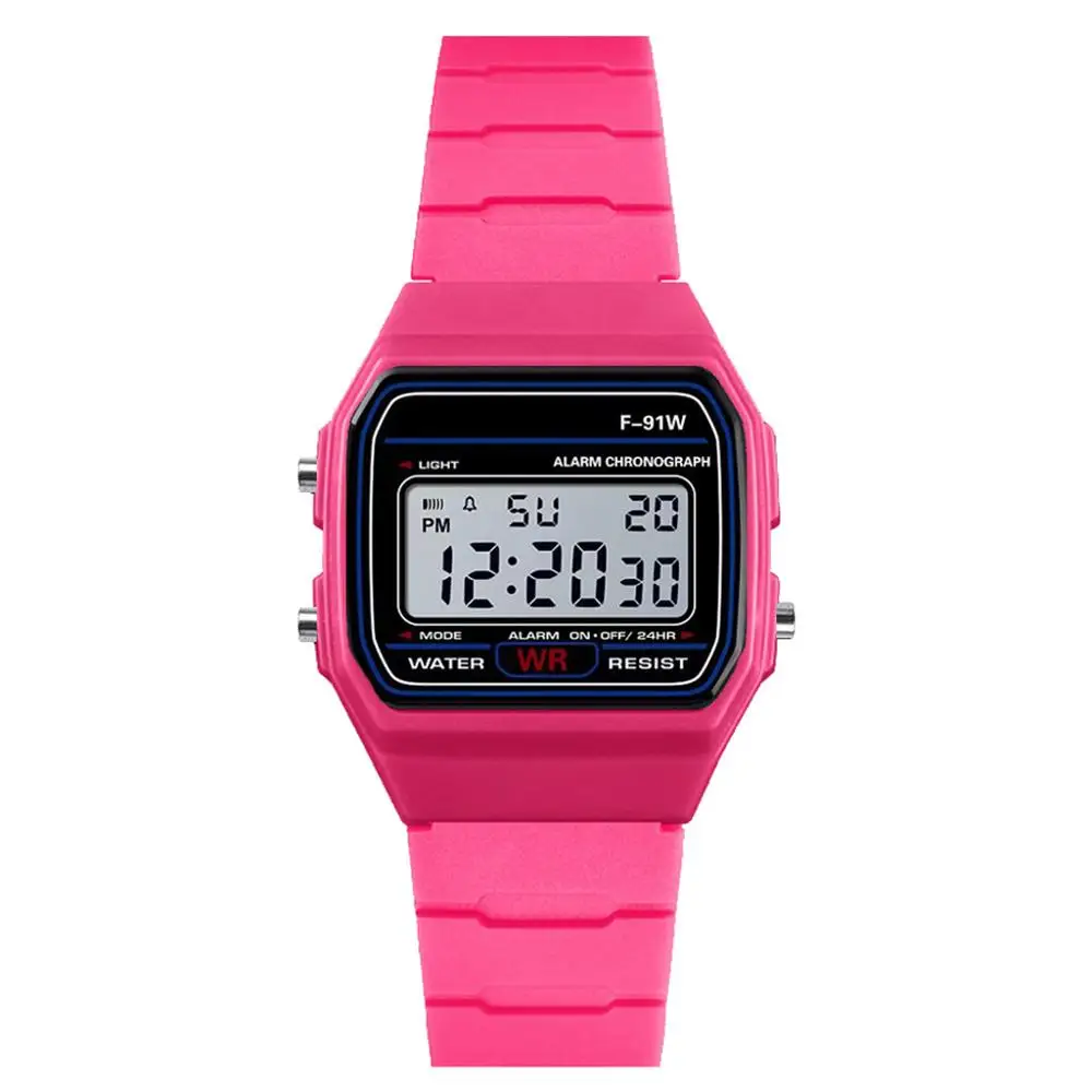 Hot Pink HONHX, модные часы, мужские повседневные часы, светодиодный, цифровые часы, мужские резиновые кварцевые спортивные водонепроницаемые наручные часы, Relogio Masculino* E - Цвет: Hot Pink