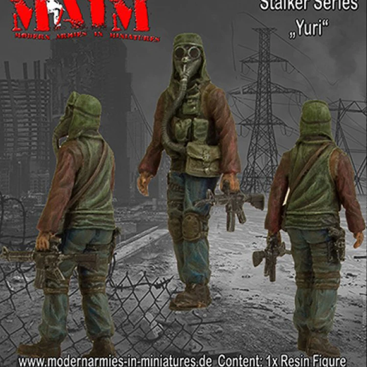 Фигурка из неокрашенной смолы в масштабе 1/35 серия сталкера коллекционная