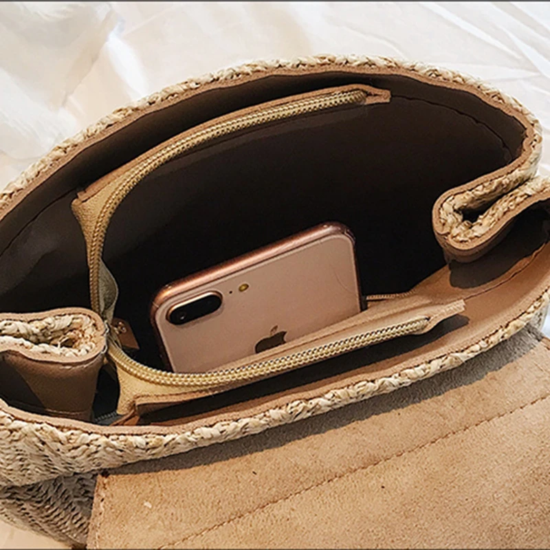 

Women Beach Leather Straw Woven Backpack Rucksack Travel Shoulder Bag Handbag UK
