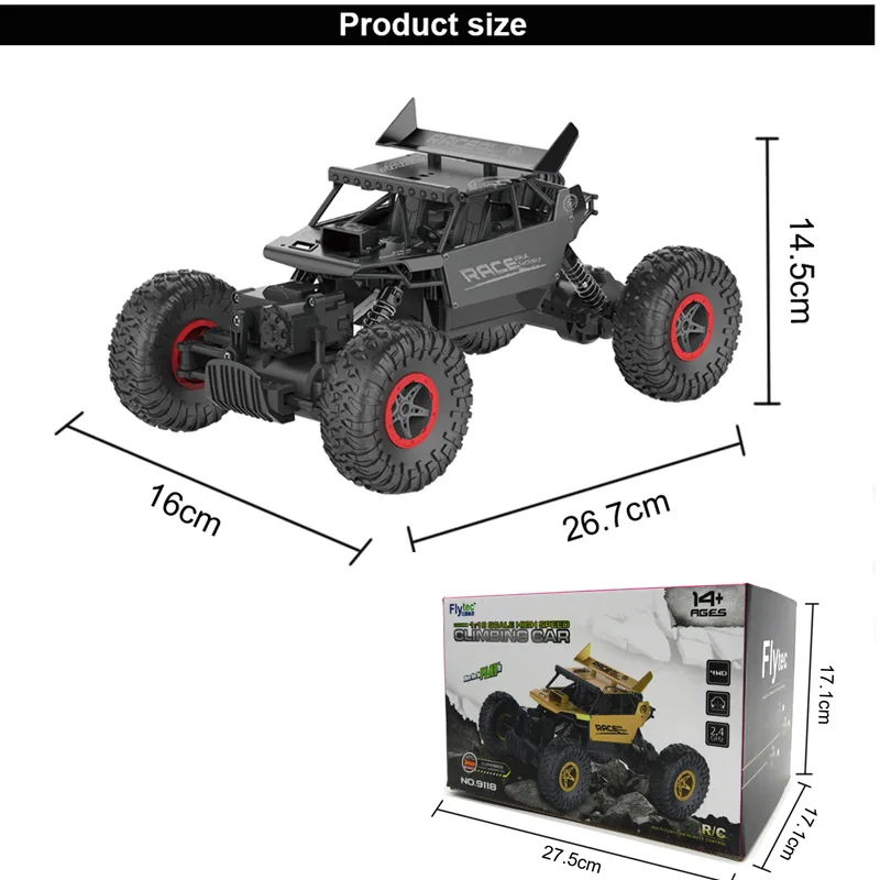 Flytec 9118 1/18 2 4G 4WD сплав внедорожный Радиоуправляемый альпинистский автомобиль