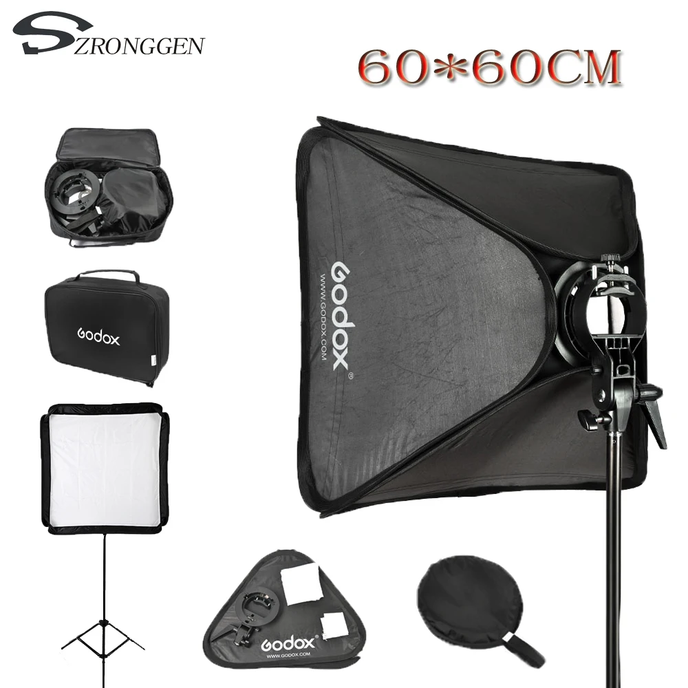 Набор софтбоксов Godox Flash 60x60 см + кронштейн S-типа для студийной съемки |