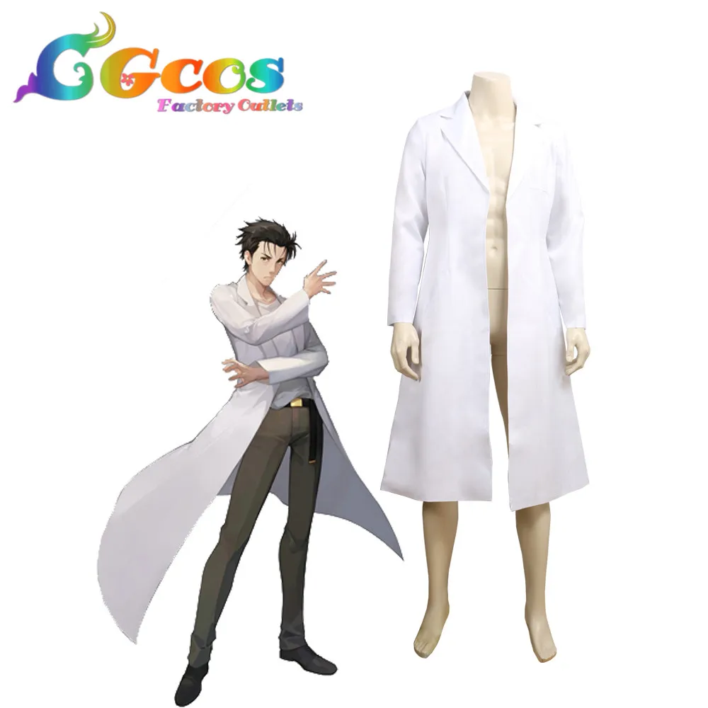 CGCOS Coplay костюм для косплея Steins Gate Rintaro Okabe пальто костюмы одежда на заказ униформа |