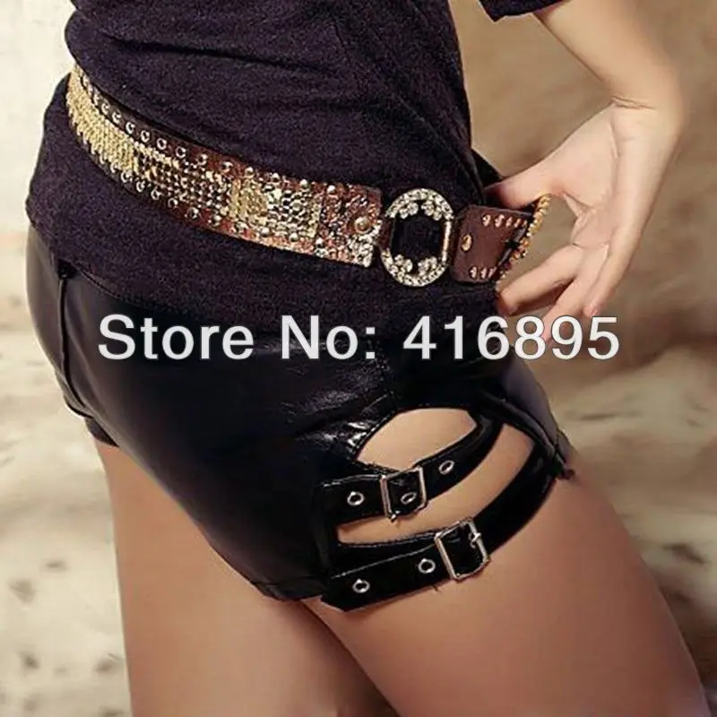 Женские шорты из ПУ кожи с заниженной талией|leather shorts|pu leather shortsshorts for women |