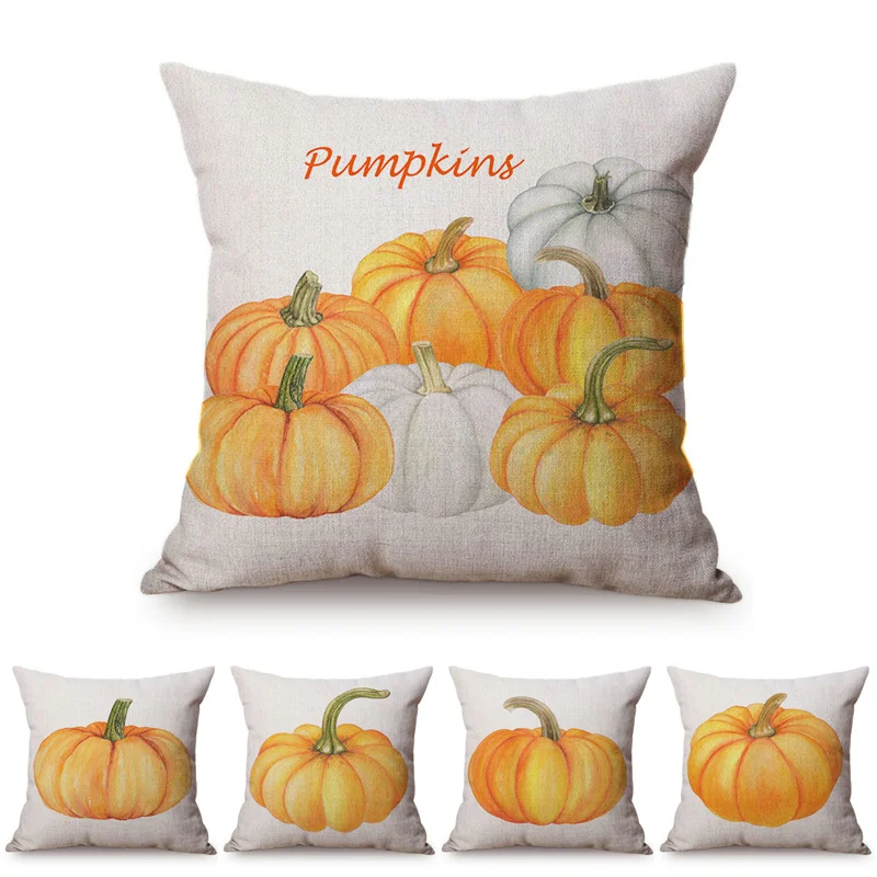2019 День благодарения акварельные тыквы простые желтые украшения дома Чехлы для