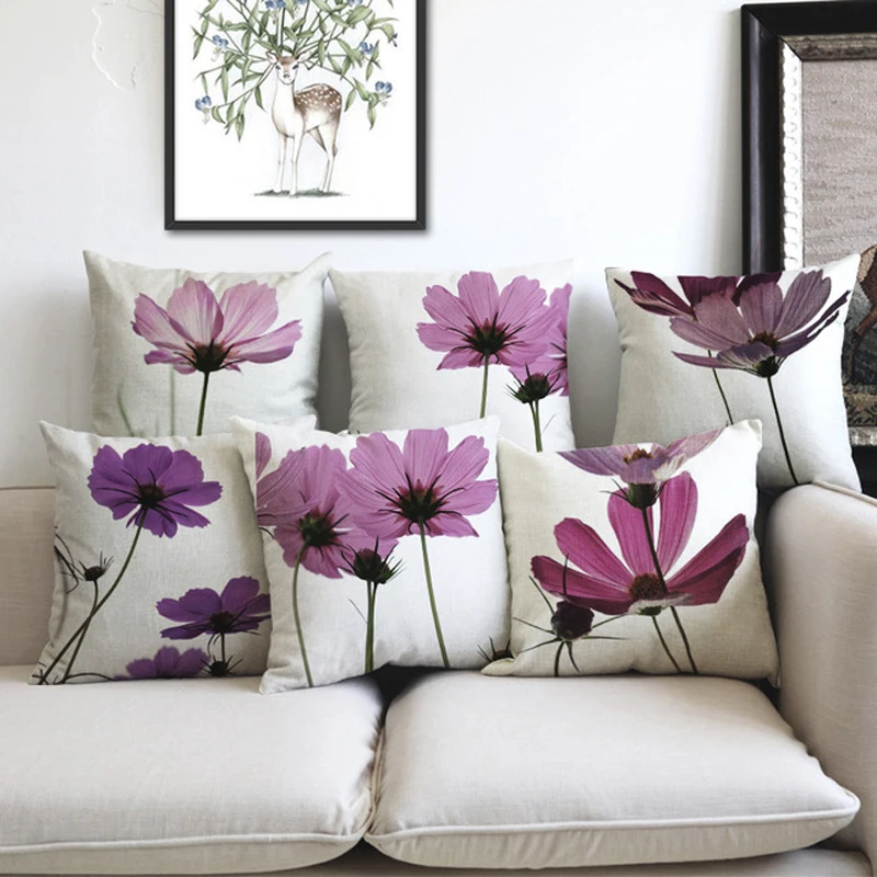 Flower Pillow Cover 45x45cm Pillow Case Decorative Cushion Cover for Home Sofa Decoration Pillowcase