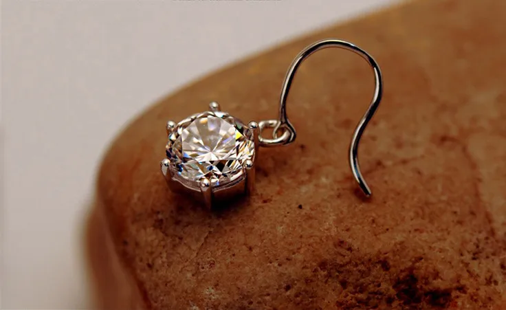 Тестовый положительный бриллиант Forever 8 0 мм 2Ct каждая G H Moissanite алмазные серьги из