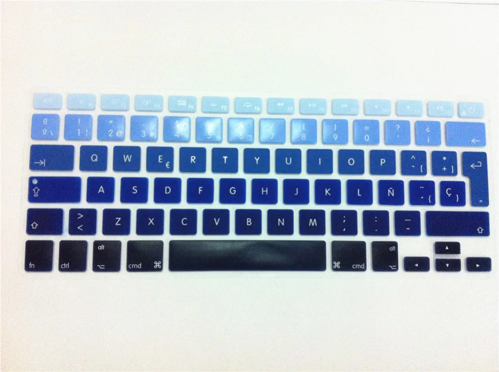 Синий градиент испанский силиконовый чехол для клавиатуры Наклейка MacBook Pro air 13
