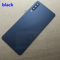 Черный Для SAMSUNG Galaxy A7 A750F SM-A750 Задняя стеклянная крышка батарейного отсека задняя дверь корпус чехол для SAMSUNG A7 Задняя стеклянная крышка - Цвет: Черный