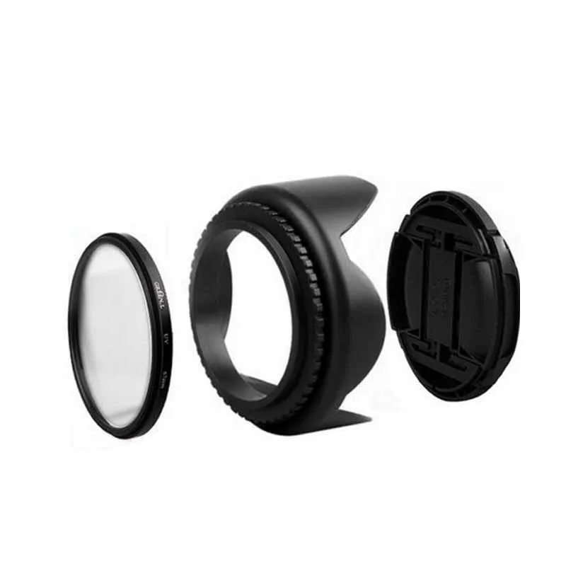 55 мм УФ фильтр + передняя крышка объектива Цветочная бленда для Nikon D5600 D5500 D5300 D7500