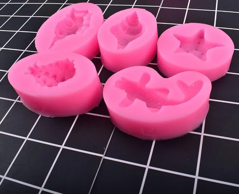 5 шт. УФ-силиконовая полимерная форма для раковины морской звезды DIY ювелирные