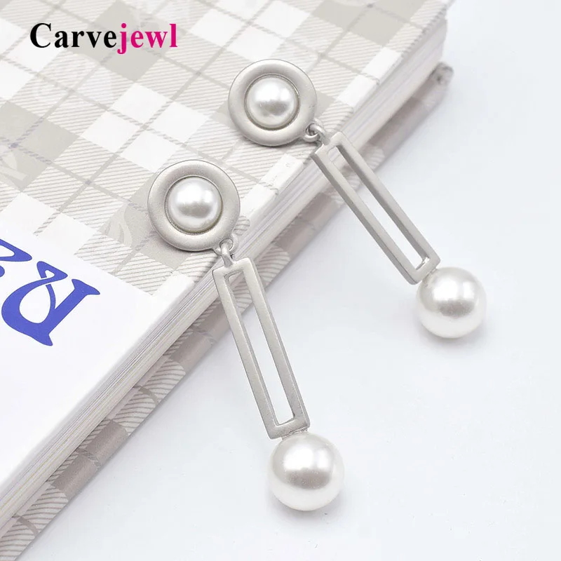 Carvejewl серьги с искусственным жемчугом круглые длинные прямоугольные висячие