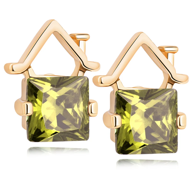 Модные квадратные драгоценные камни белый фиолетовый циркон красный гранат