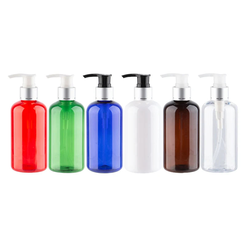

Пустая цветная косметическая бутылка для лосьона 220 мл с дозатором для жидкого мыла, пластиковая бутылка, пластиковые контейнеры для хранен...