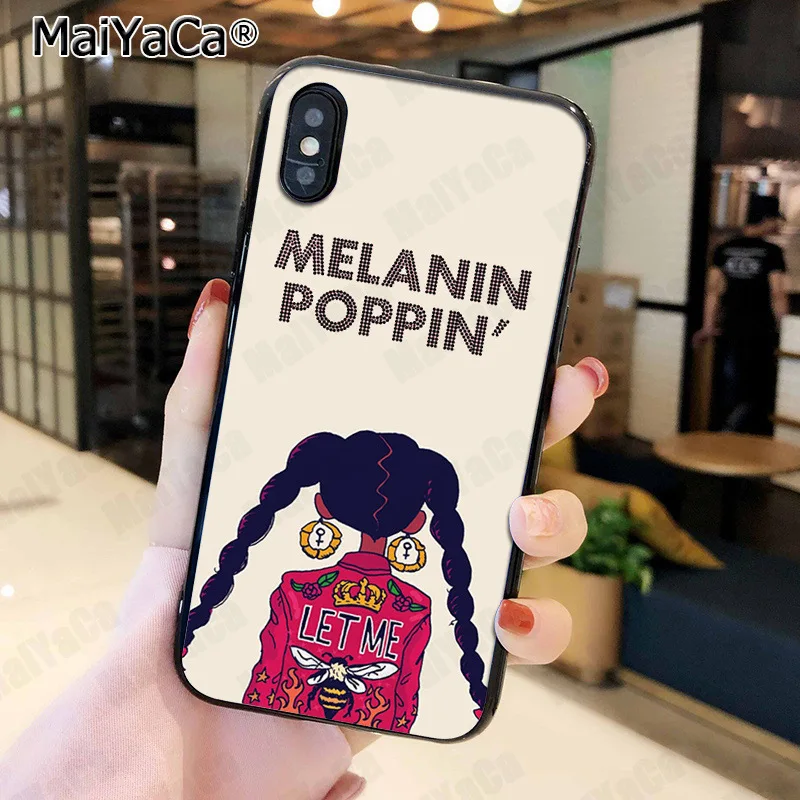 MaiYaCa меланина попсовое черного цвета для девочек роскошный модный чехол телефона