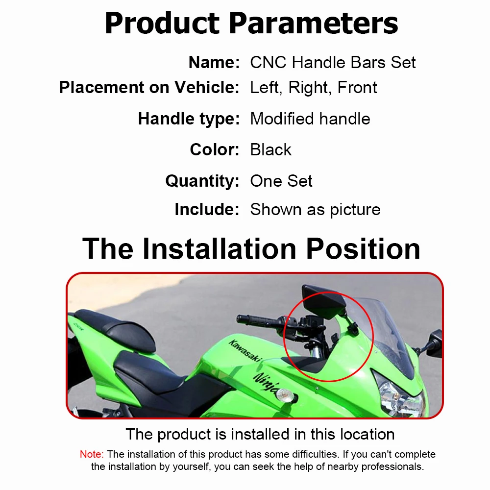 Для KAWASAKI Ninja 250/300 ZX250R/300R 2013- CNC регулируемая ручка с зажимом на барных концах мотоцикла части ручки баров набор
