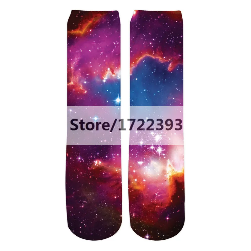 PLstar Cosmos, новинка, модные носки для мужчин/женщин, 3d принт, галактика, короткие носки, космос, звездная луна, небо, носки, Осень-зима, плотные носки - Цвет: color as picture