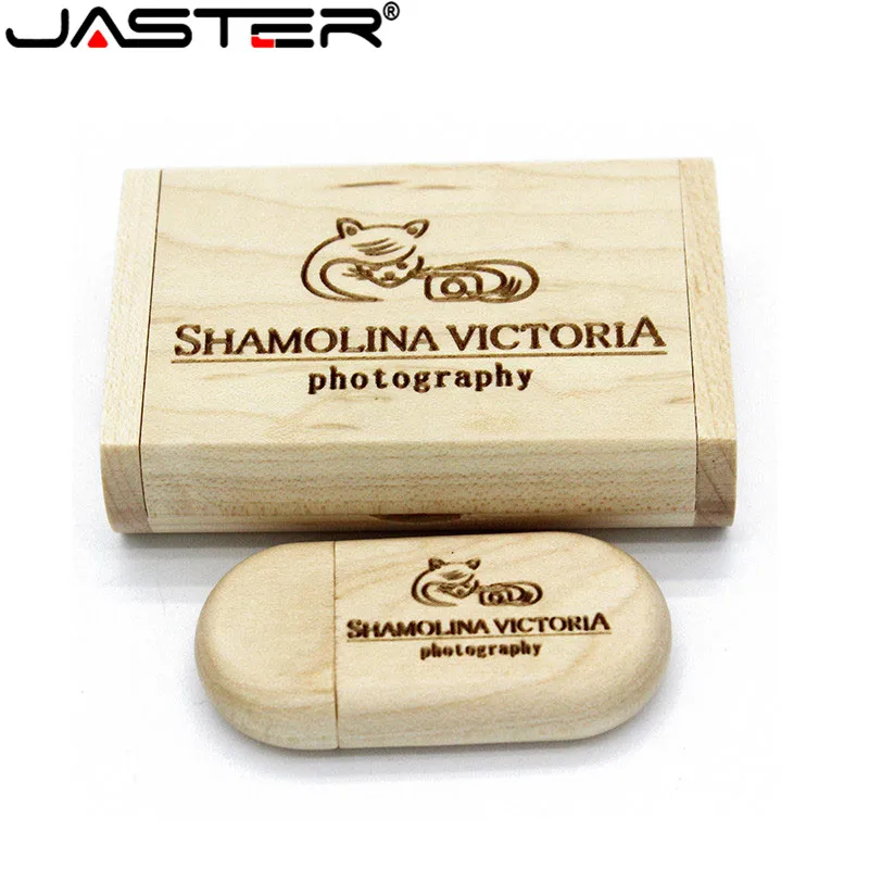 JASTER ( 1 шт. бесплатный логотип выше) Деревянный usb + коробка флэш накопитель 4 ГБ 16 32