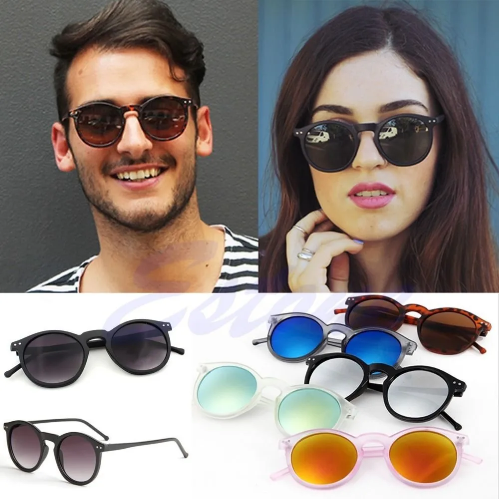 

Vintage Retro Men Women Glasses Round Metal Frame Mirror Lens Sunglasses Eyewear