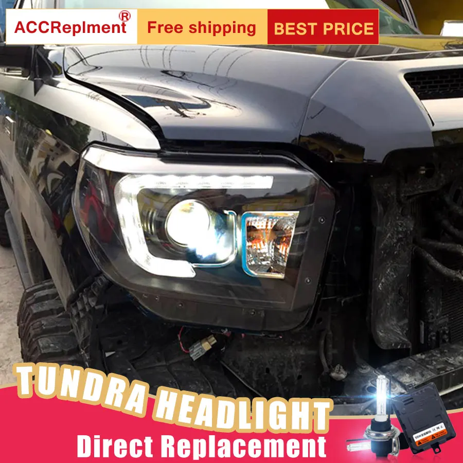 2 шт. светодиодный фары для Toyota Tundra 2009-2011 Автомобильные ангельские глазки