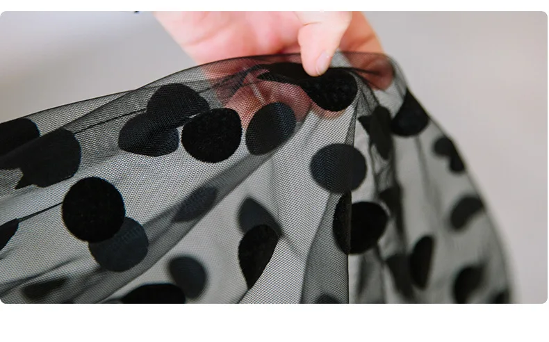 Юбка для маленьких девочек длинная юбка-пачка в черный горошек сетчатая юбка