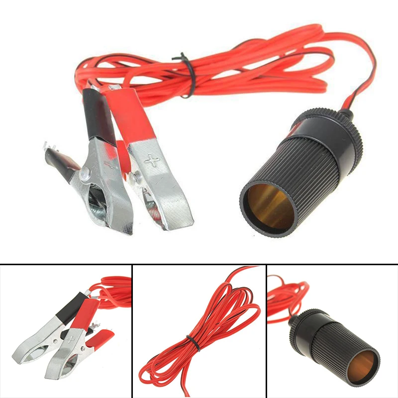 Кабель адаптер с зажимом для автомобильного аккумулятора розетка прикуривателя