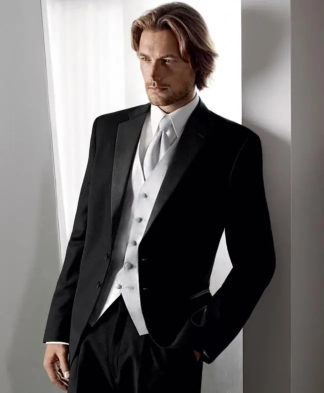 

Mens Suits Groom Tuxedos Groomsmen Wedding Party Dinner Best Man Suits Blazer Custom Made (Jacket+Pants+Vest+Tie) NO:667