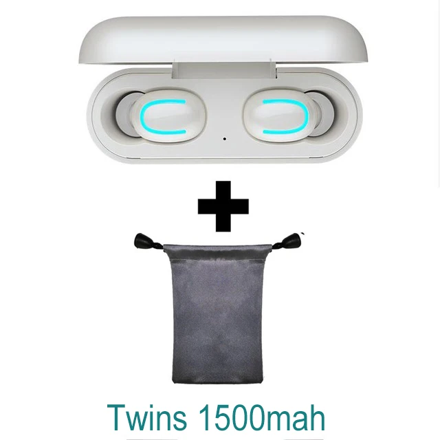 twins white Add bag Bluetooth 5,0 наушники HBQ TWS беспроводные наушники HD стерео Спортивная гарнитура Музыка Handsfree вкладыши микрофон для xiaomi samsung iPhone - Цвет: twins white Add bag