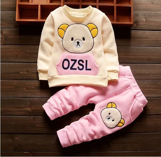 Комплекты для маленьких девочек BibiCola осенне зимний детский костюм хлопковая