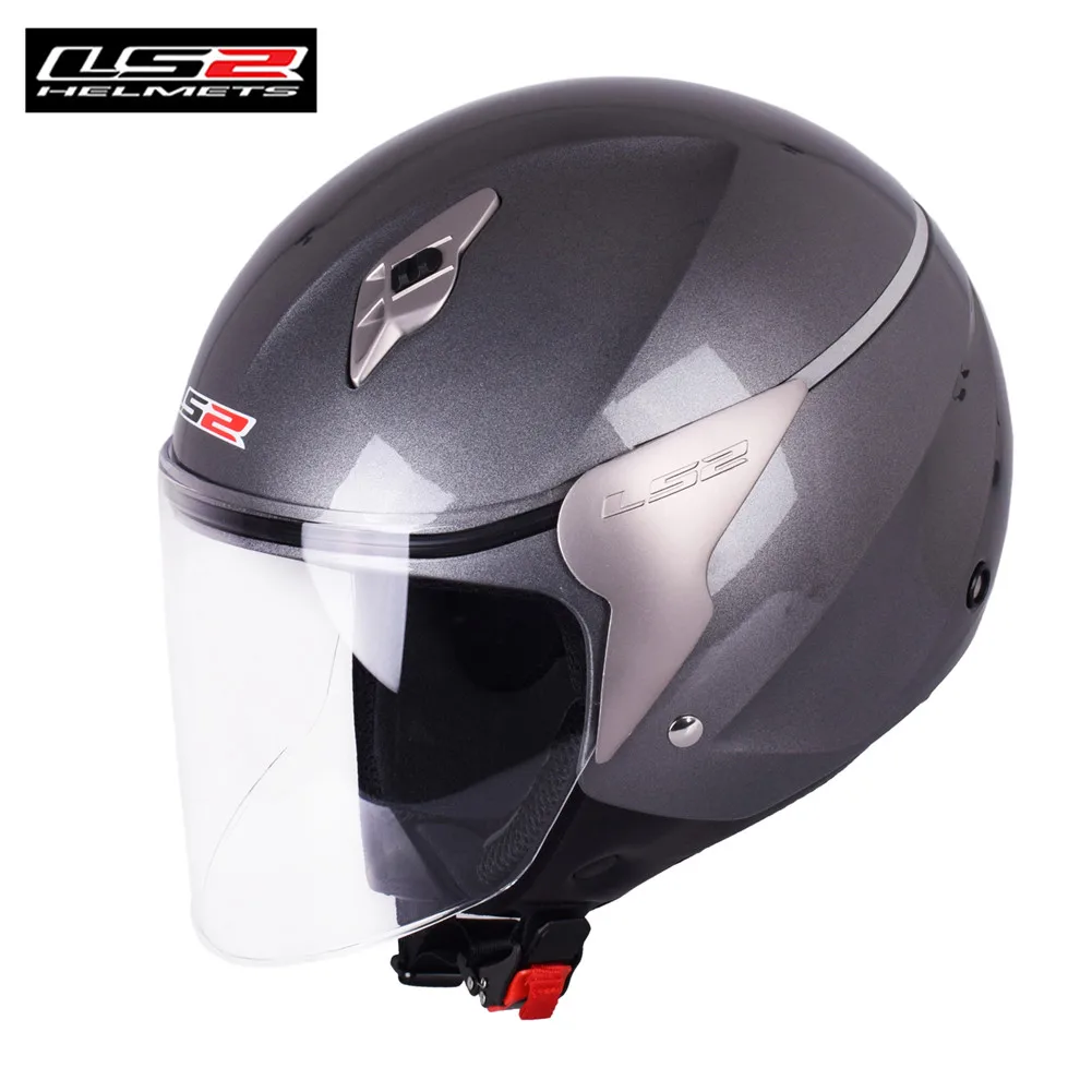 Light Gray LS2 мотоциклетный шлем 3/4 с открытым лицом Casco Moto Capacetes de Motociclista скутер реактивный шлем мотоциклетный шлем каск - Цвет: Light Gray