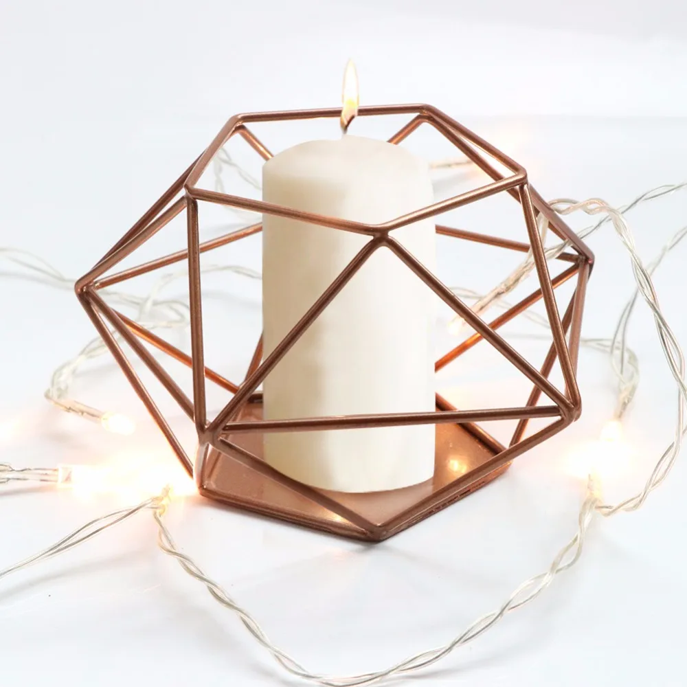 OurWarm геометрический подсвечник отель Tealight Железный Держатель свеч Современные вечерние и свадебные DIY украшения 13x13x8 см