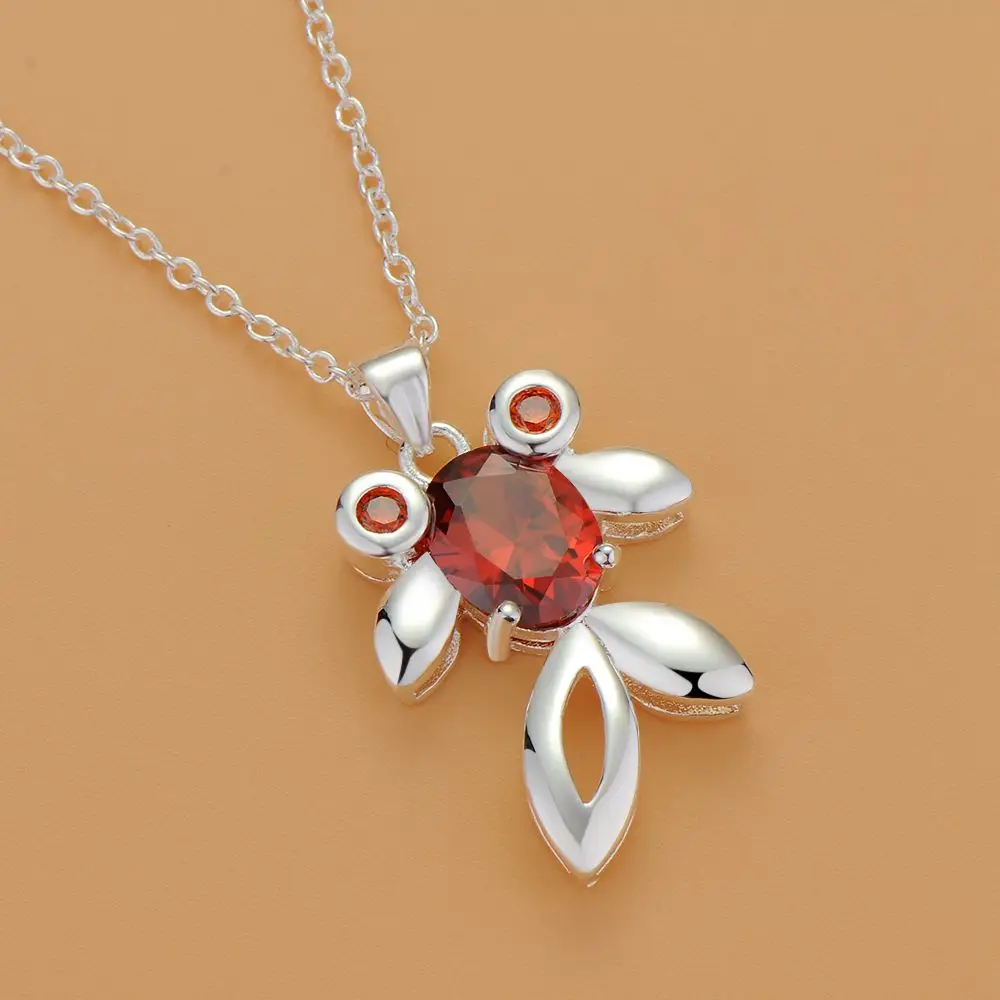 Красная циркониевая рыба с посеребренным покрытием модные ювелирные изделия