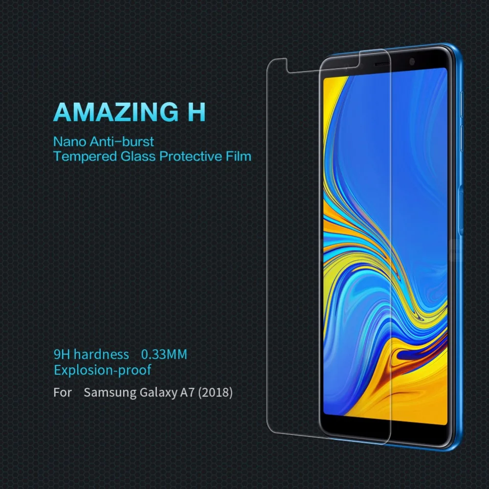Закаленное стекло для защиты экрана Samsung Galaxy A7 2018 NILLKIN Amazing H взрывозащищенное