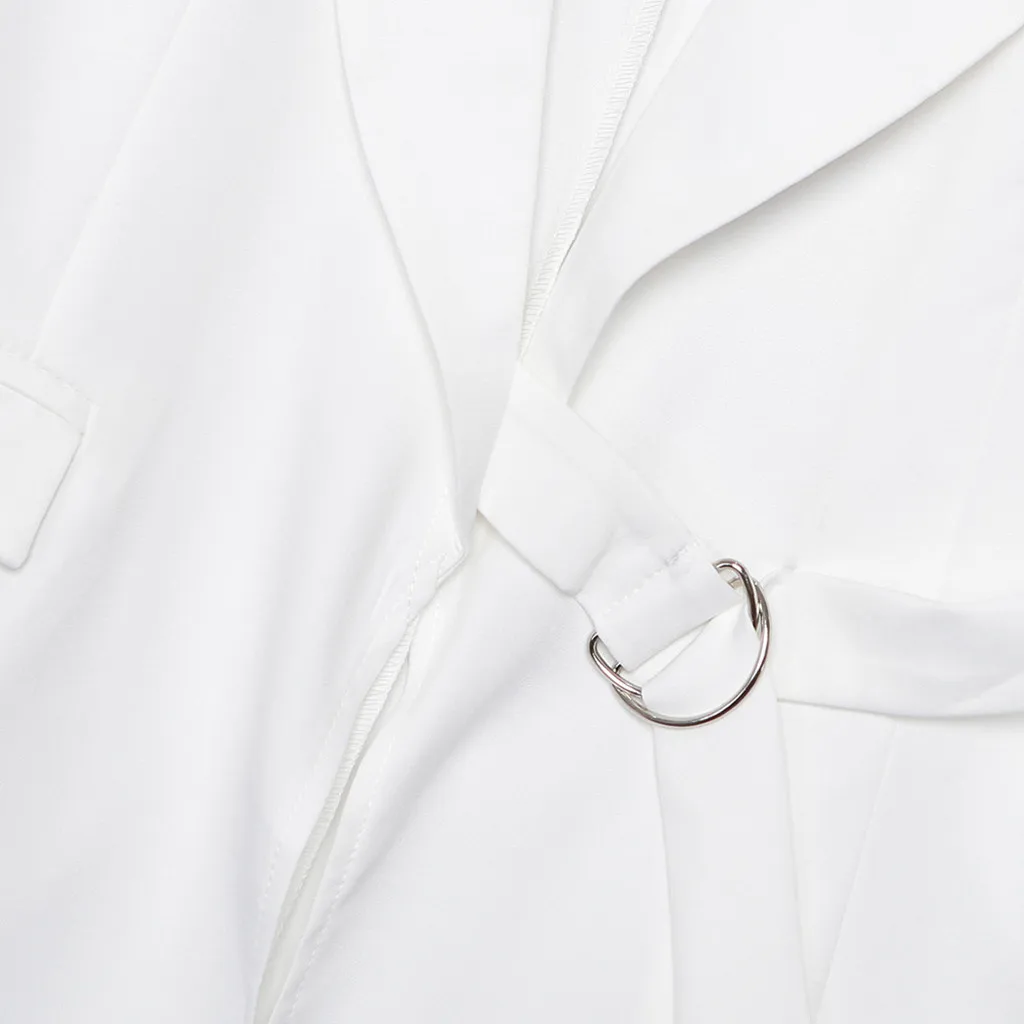

Women Fashion Blazers For Office 2019 Solid V-Neck Long Sleeve Sashes Bandage Cross Blazers Jackets Ladies Blazers damen z0708